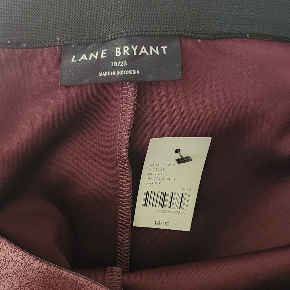 Lane Bryant Ponte Pull On Leggings Maroon Womens Size 18/20 High Rise NWT - Picture 4 of 4